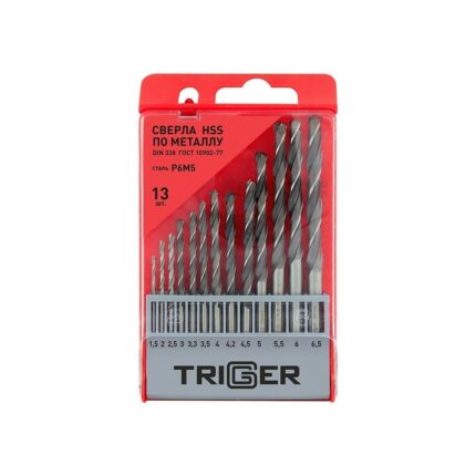 Набор сверл Trigger 74341 по металлу P6M5 1,5-6,5мм (13шт)