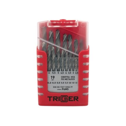 ÐÐ°Ð±Ð¾Ñ€ ÑÐ²ÐµÑ€Ð» Trigger 74343 Ð¿Ð¾ Ð¼ÐµÑ‚Ð°Ð»Ð»Ñƒ P6M5 1-10Ð¼Ð¼ (19ÑˆÑ‚)