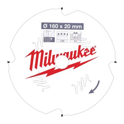 ÐŸÐ¸Ð»ÑŒÐ½Ñ‹Ð¹ Ð´Ð¸ÑÐº Milwaukee Ð´Ð»Ñ Ñ†Ð¸Ñ€ÐºÑƒÐ»ÑÑ€Ð½Ð¾Ð¹ Ð¿Ð¸Ð»Ñ‹ Ð¿Ð¾ Ñ„Ð¸Ð±Ñ€Ð¾Ñ†ÐµÐ¼ÐµÐ½Ñ‚Ñƒ 160x20x2,2x4