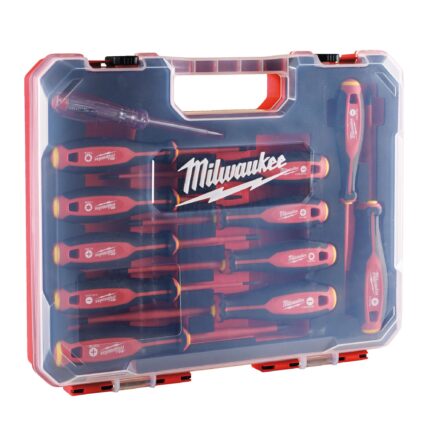 ÐÐ°Ð±Ð¾Ñ€ Ñ‚Ñ€ÐµÑ…Ð³Ñ€Ð°Ð½Ð½Ñ‹Ñ… Ð¾Ñ‚Ð²ÐµÑ€Ñ‚Ð¾Ðº Milwaukee VDE SL/PH/PZ/T + Ñ‚ÐµÑÑ‚ÐµÑ€ Ð½Ð°Ð¿Ñ€ÑÐ¶ÐµÐ½Ð¸Ñ - 12 ÐµÐ´.