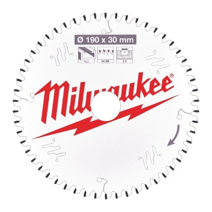 ÐŸÐ¸Ð»ÑŒÐ½Ñ‹Ð¹ Ð´Ð¸ÑÐº Milwaukee Ð´Ð»Ñ Ñ†Ð¸Ñ€ÐºÑƒÐ»ÑÑ€Ð½Ð¾Ð¹ Ð¿Ð¸Ð»Ñ‹ Ð¿Ð¾ Ð°Ð»ÑŽÐ¼Ð¸Ð½Ð¸ÑŽ 190x30x2,4x54