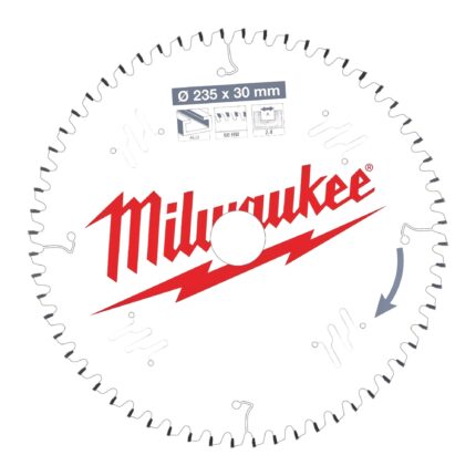 ÐŸÐ¸Ð»ÑŒÐ½Ñ‹Ð¹ Ð´Ð¸ÑÐº Milwaukee Ð´Ð»Ñ Ñ†Ð¸Ñ€ÐºÑƒÐ»ÑÑ€Ð½Ð¾Ð¹ Ð¿Ð¸Ð»Ñ‹ Ð¿Ð¾ Ð°Ð»ÑŽÐ¼Ð¸Ð½Ð¸ÑŽ 235x30x2,4x60