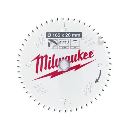 ÐŸÐ¸Ð»ÑŒÐ½Ñ‹Ð¹ Ð´Ð¸ÑÐº Milwaukee Ð´Ð»Ñ Ñ†Ð¸Ñ€ÐºÑƒÐ»ÑÑ€Ð½Ð¾Ð¹ Ð¿Ð¸Ð»Ñ‹ Ð¿Ð¾ Ð°Ð»ÑŽÐ¼Ð¸Ð½Ð¸ÑŽ 165x20x1,6x52 ÑÐºÐ¾ÑˆÐµÐ½Ð½Ñ‹Ðµ Ð·ÑƒÐ±ÑŒÑ
